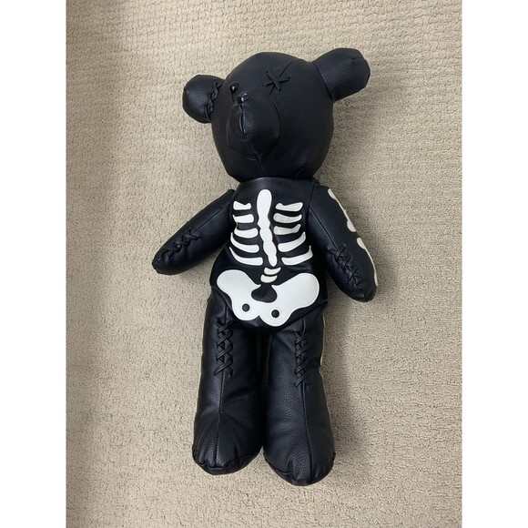 Black Skeleton Stuffed Teddy Bear Backpack Goth 26\